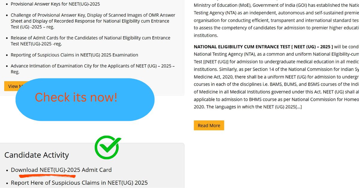NEET UG Result 2025: इंतज़ार खत्म, Result हुआ घोषित! 2 NEET UG Result 2025: इंतज़ार खत्म, Result हुआ घोषित! NEET UG Result 2025 Category Wise Cut Off Marks List – General, OBC, SC, ST के लिए